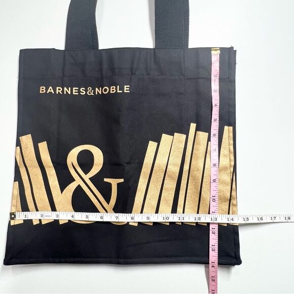 Barnes & Noble Canvas Tote Gold Print Reusable - Picture 8 of 10
